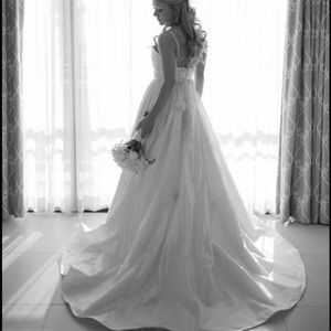 Lazaro silk wedding dress